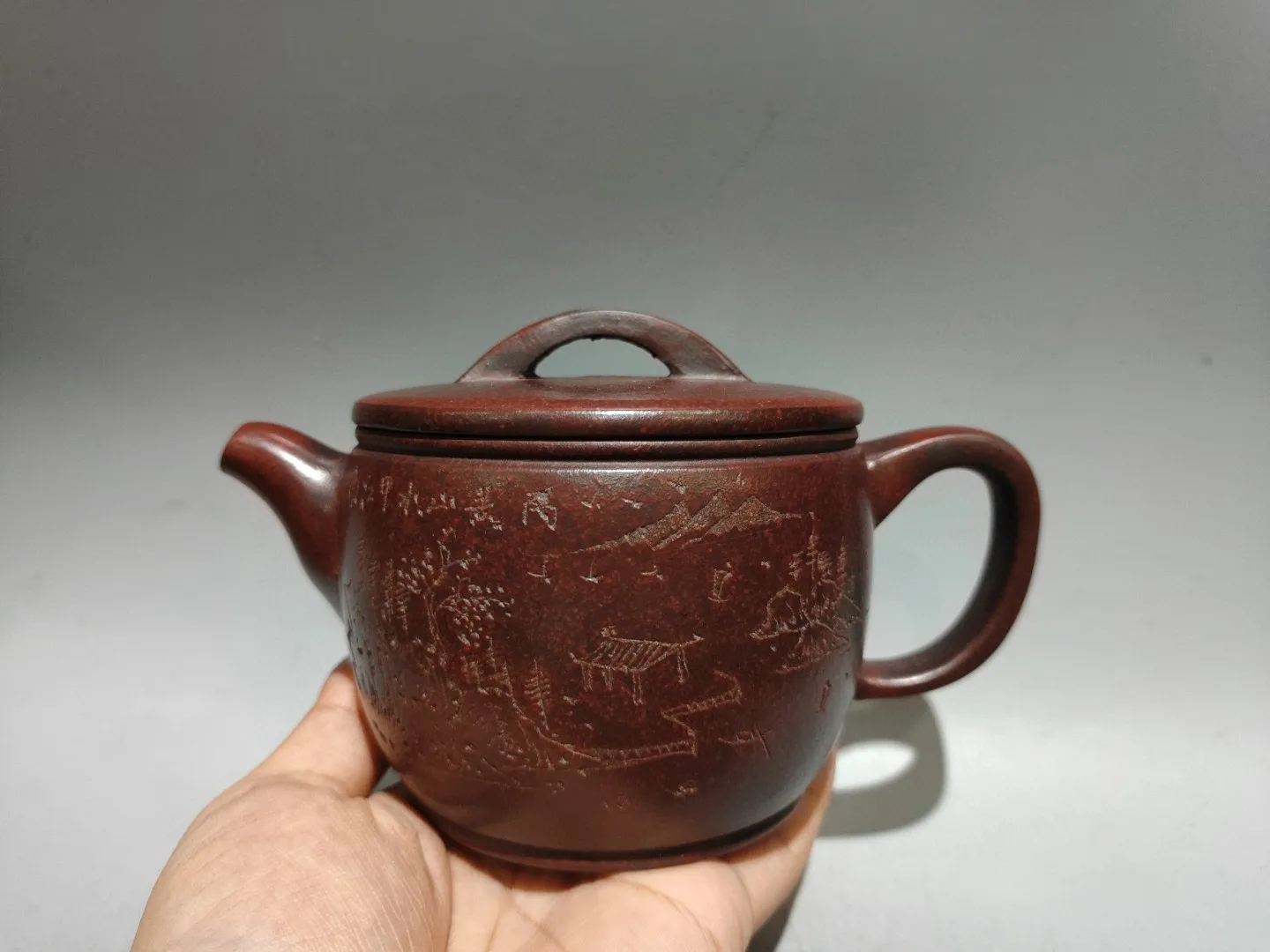 7"Chinese Yixing Purple Clay Teapot Landscape patterns Han tile shaped pot Kettle Teapot Flagon Tea Ceremony Sample Tea
7"Chinese Yixing Purple Clay Teapot Landscape patterns Han tile shaped pot Kettle Teapot Flagon Tea Ceremony Sample Tea