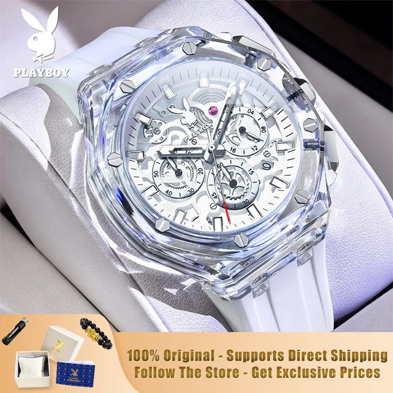PLAYBOY 3082 Brand original authentic watches for man luxury Plastic case, silicone strap, multifunctional quartz men's watch
PLAYBOY 3082 Brand original authentic watches for man luxury Plastic case, silicone strap, multifunctional quartz men's watch
