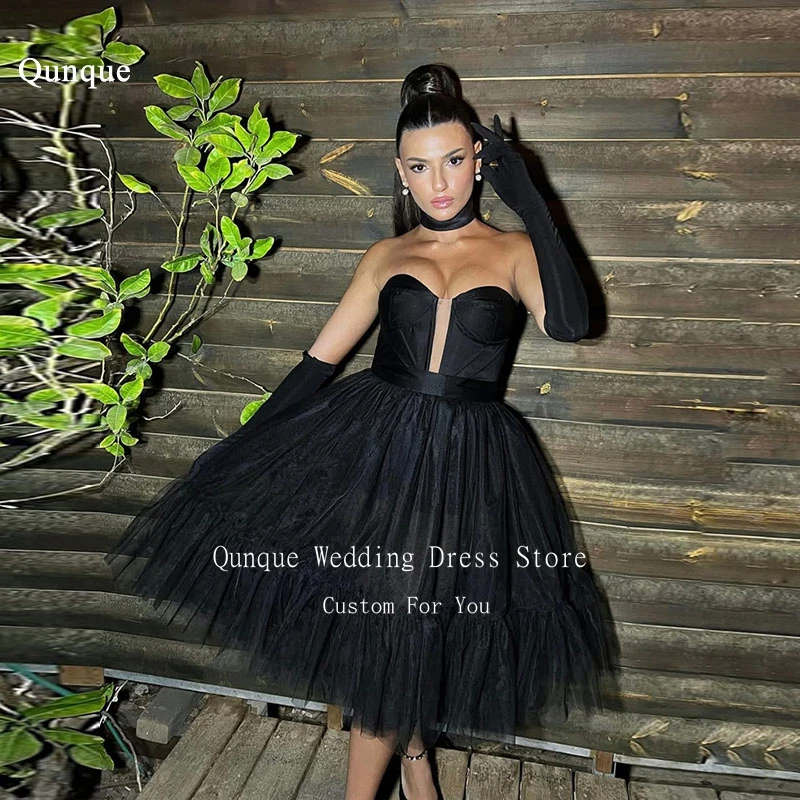 Qunque Women Tulle Short Prom Dress Sexy Sweetheart Black Party Gowns Event Dresses Skirt Ruched Vestidos De Gala Customized
Qunque Women Tulle Short Prom Dress Sexy Sweetheart Black Party Gowns Event Dresses Skirt Ruched Vestidos De Gala Customized