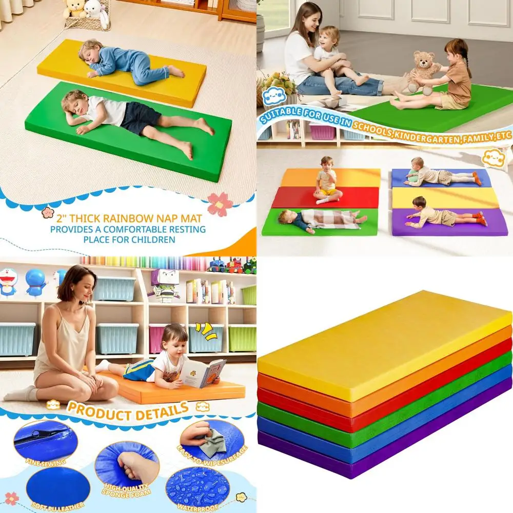 Toddler Nap Mats, 6-Pack for Daycare or Preschool, Portable Rest Mats for Boys and Girls, 2-Inch Thick, Ideal for Travel and Hom
Toddler Nap Mats, 6-Pack for Daycare or Preschool, Portable Rest Mats for Boys and Girls, 2-Inch Thick, Ideal for Travel and Hom