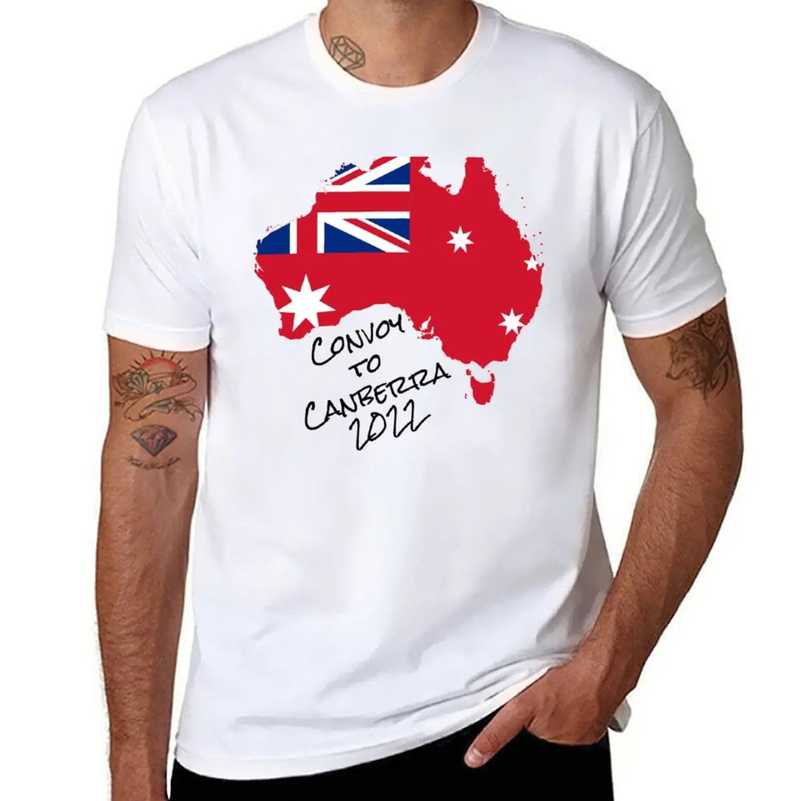 Новая футболка Convoy To Canberra 2022 (черный текст), великолепная футболка, индивидуальные футболки, мужские футболки большого и высокого размера
Новая футболка Convoy To Canberra 2022 (черный текст), великолепная футболка, индивидуальные футболки, мужские футболки большого и высокого размера