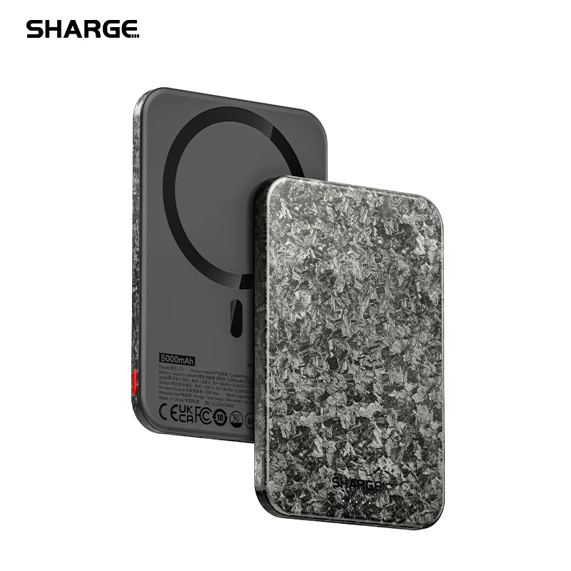 SHARGE CarbonMag Magsafe Power Bank Slim Magnetic Portable Charger 5000mAh Carbon Fiber PD 20W Fast Charging for iPhone 16 Pro
SHARGE CarbonMag Magsafe Power Bank Slim Magnetic Portable Charger 5000mAh Carbon Fiber PD 20W Fast Charging for iPhone 16 Pro