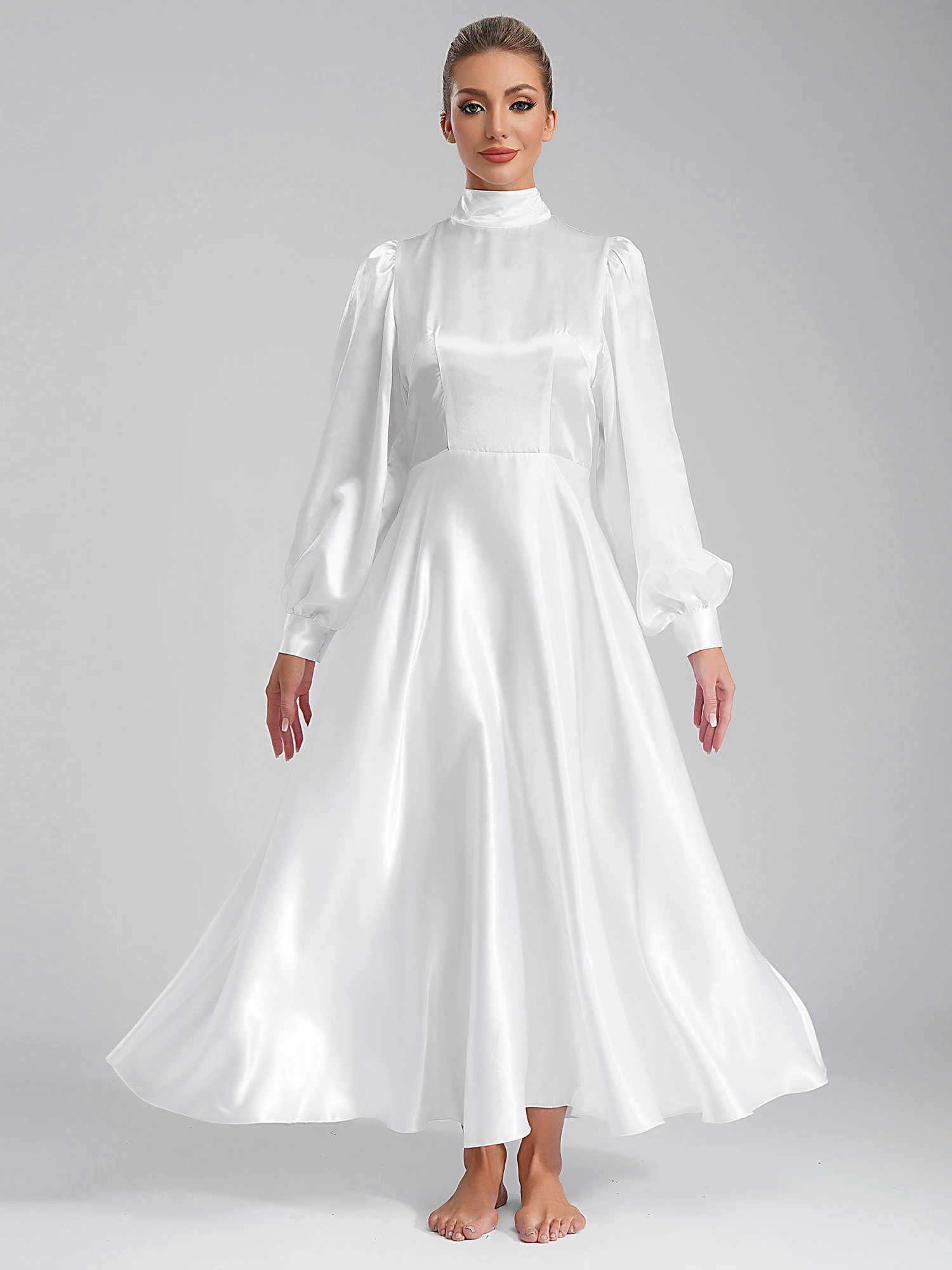 Women Liturgical Praise Costume Dance Lyrical Ballroom Dress Choir Set Long Sleeve Maxi Dress with Draped Neck Tulle Tunic Dress
Women Liturgical Praise Costume Dance Lyrical Ballroom Dress Choir Set Long Sleeve Maxi Dress with Draped Neck Tulle Tunic Dress