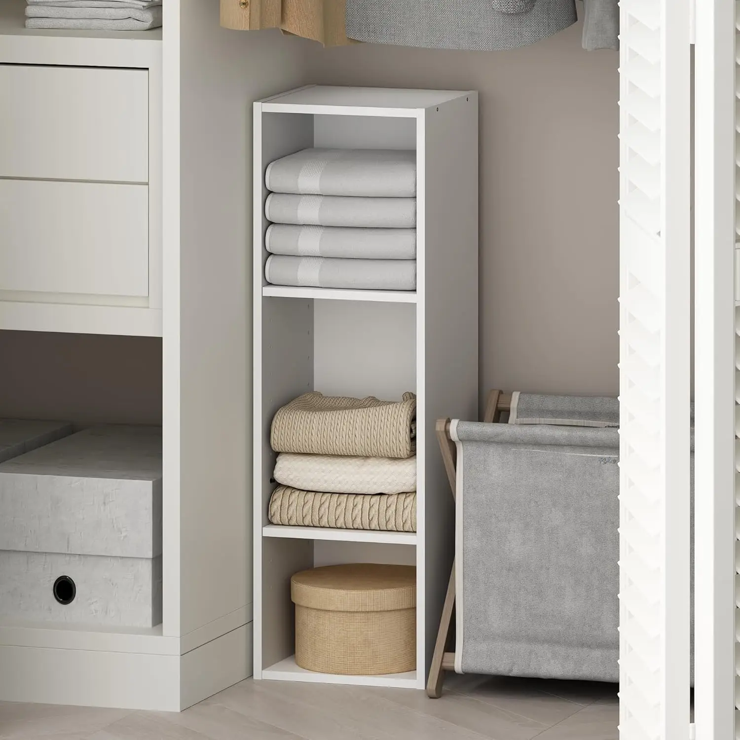 3-Tier Closet Organizers, Open Shelf Storage for Wardrobe Bedroom Living Room, 10-Inch Wide, White
3-Tier Closet Organizers, Open Shelf Storage for Wardrobe Bedroom Living Room, 10-Inch Wide, White