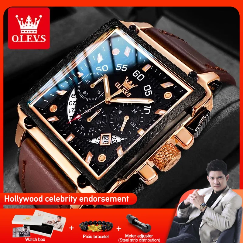 OLEVS 9919 Mens Watch Top Brand Square Quartz Watch Watch For Men Waterproof Leather Strap Multifunctional Chronograph Reloj
OLEVS 9919 Mens Watch Top Brand Square Quartz Watch Watch For Men Waterproof Leather Strap Multifunctional Chronograph Reloj