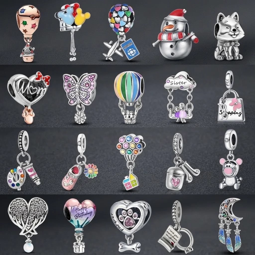 Cute Dangle Charms Beads Women Bracelet Hot Air Balloon Snowman Butterfly Paw Print Mom Heart Moon Cartoon Animal DIY Jewelry
Cute Dangle Charms Beads Women Bracelet Hot Air Balloon Snowman Butterfly Paw Print Mom Heart Moon Cartoon Animal DIY Jewelry