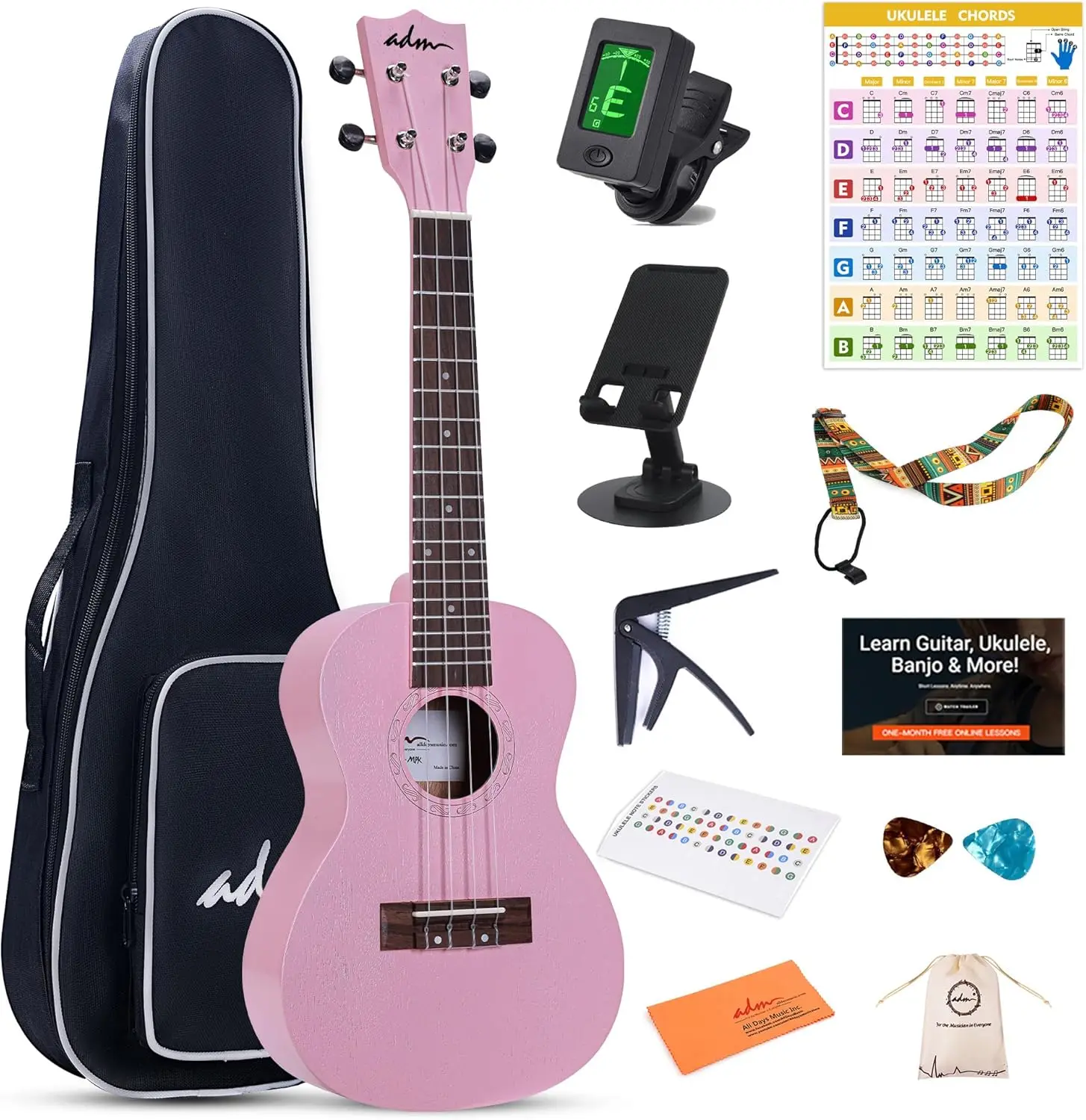 Hawaiian Mahogany Wood Ukulele Bundle (23 Inch) with Free Starter Lessons for Kids, Students, and Adults, Pink / Yellow Brown
Hawaiian Mahogany Wood Ukulele Bundle (23 Inch) with Free Starter Lessons for Kids, Students, and Adults, Pink / Yellow Brown