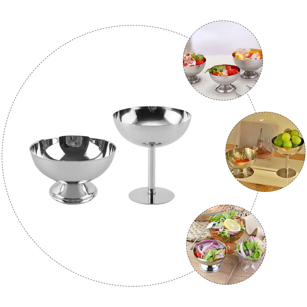 2pcs Stainless Steel Ice Cream Cups Dessert Bowls Metal Cup Footed Bowl Yogurt Storage Home Bar Kitchen Use Easy Clean
2pcs Stainless Steel Ice Cream Cups Dessert Bowls Metal Cup Footed Bowl Yogurt Storage Home Bar Kitchen Use Easy Clean
