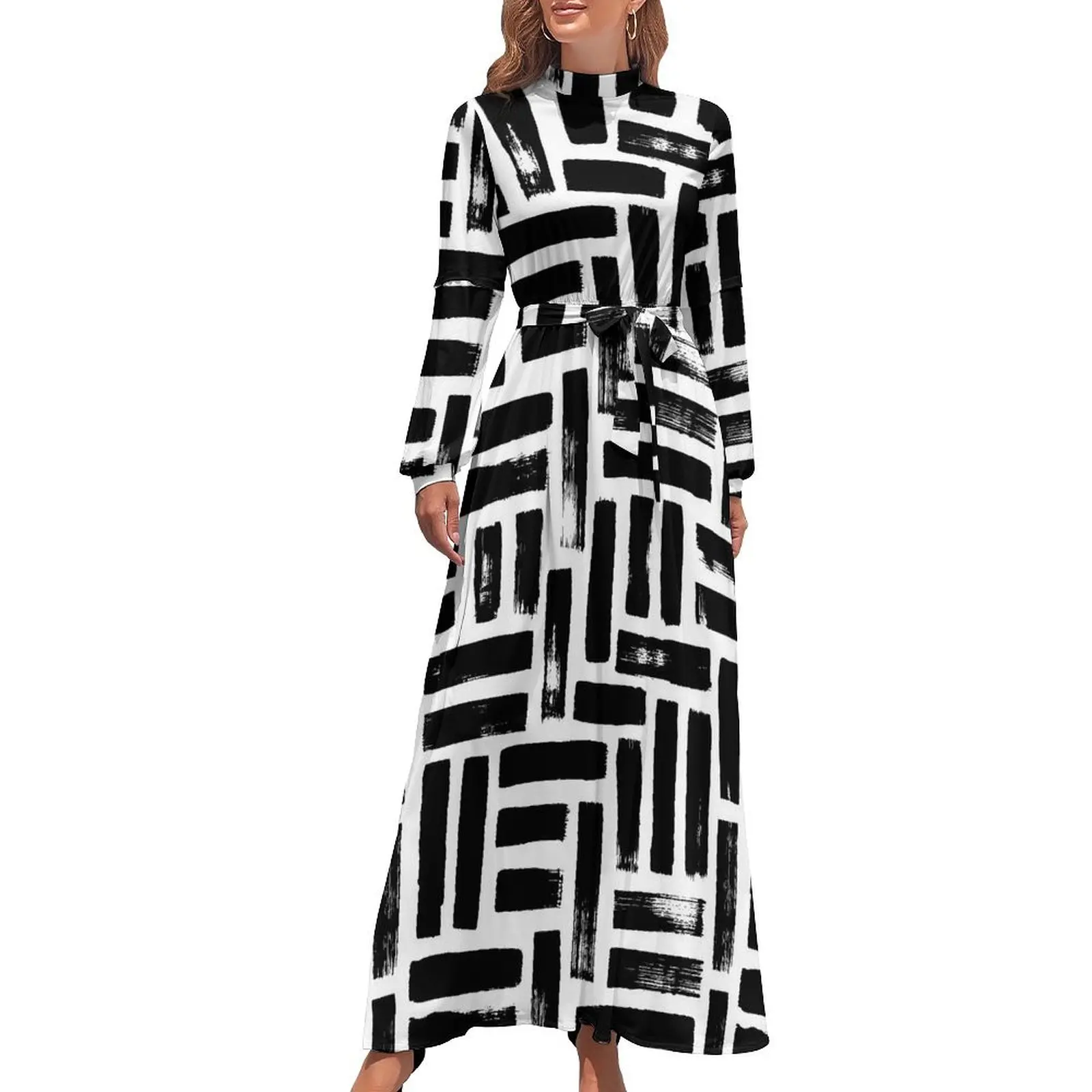 Vintage Striped Dress Geometric Print Vintage Maxi Dress Streetwear Boho Beach Long Dresses High Neck Design Vestidos
Vintage Striped Dress Geometric Print Vintage Maxi Dress Streetwear Boho Beach Long Dresses High Neck Design Vestidos