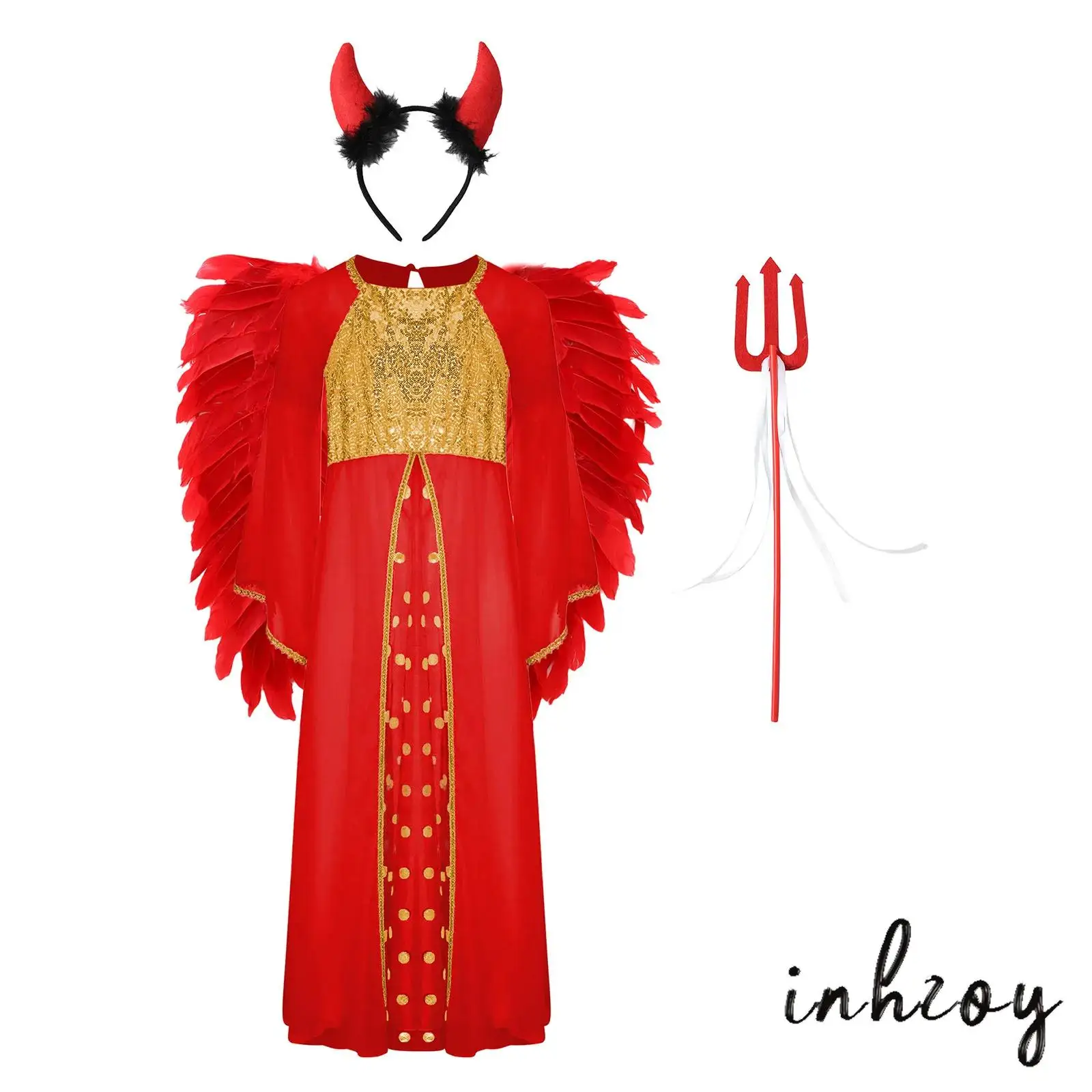 Kids Girls 4Pcs Halloween Carnival Costume Angel Long Dress Gown+Headband+Fairy Sticks+Feather Angel Wings for Angel Cosplay
Kids Girls 4Pcs Halloween Carnival Costume Angel Long Dress Gown+Headband+Fairy Sticks+Feather Angel Wings for Angel Cosplay