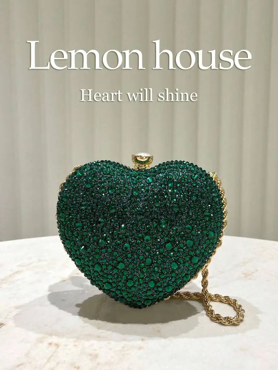 Emerald Green Rhinestone Heart Clutch - Sparkling Mini Bag for Wedding Party
Emerald Green Rhinestone Heart Clutch - Sparkling Mini Bag for Wedding Party