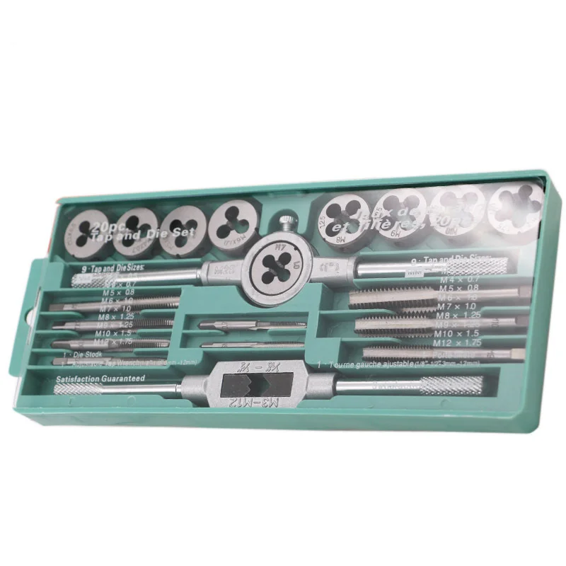 20pcs Tap And Die Set Tool Tap Wrench Metric Manual Screw Tap Screwdriver Bit Set M3-M12 Screw-thread Spanner
20pcs Tap And Die Set Tool Tap Wrench Metric Manual Screw Tap Screwdriver Bit Set M3-M12 Screw-thread Spanner