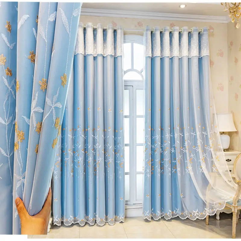 Countryside Style Double Layered Curtain Embroidered Sheer Curtain Plus Cloth Curtain for Living Room Bedroom Balcony
Countryside Style Double Layered Curtain Embroidered Sheer Curtain Plus Cloth Curtain for Living Room Bedroom Balcony