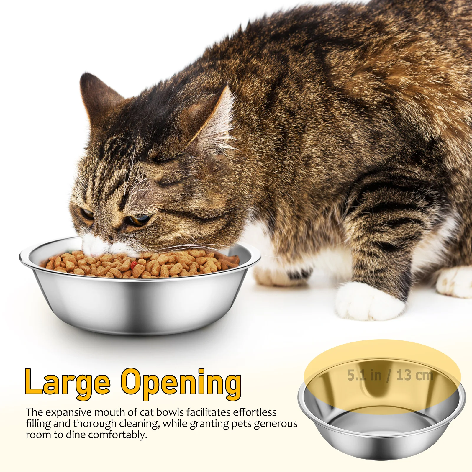 3Pcs Stainless Steel Cat Feeding Bowls Smooth Surface Spill Proof Pet Food Bowls Portable Indoor Outdoor Dog Feeder Supplies
3Pcs Stainless Steel Cat Feeding Bowls Smooth Surface Spill Proof Pet Food Bowls Portable Indoor Outdoor Dog Feeder Supplies