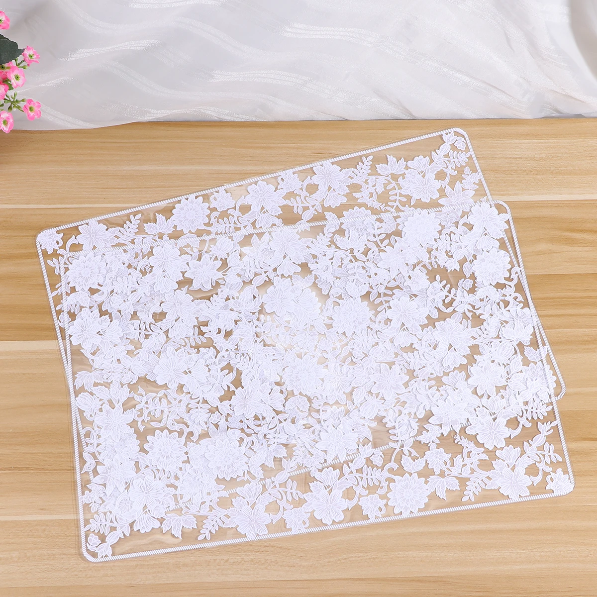2 Pcs PP Lace Flower Placemat Waterproof Thickened Non Table Mat Kitchen Tool Pad Bowl Plate Pot Home
2 Pcs PP Lace Flower Placemat Waterproof Thickened Non Table Mat Kitchen Tool Pad Bowl Plate Pot Home