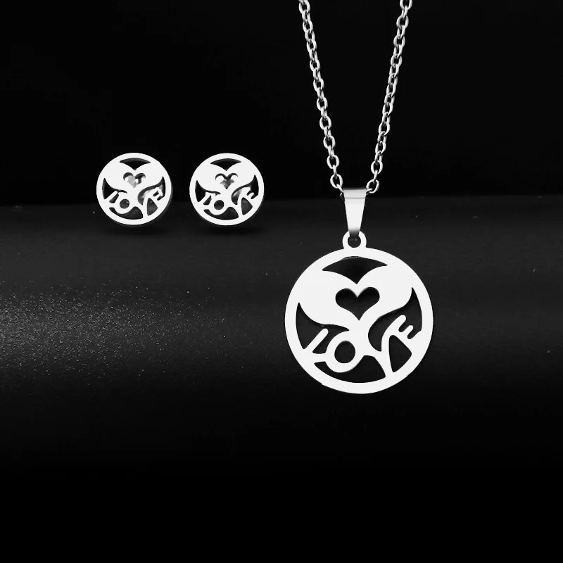 Stainless Steel "LOVE" & Heart Jewelry Set, Necklace & Stud Earrings, Romantic Minimalist Fashion Jewelry
Stainless Steel "LOVE" & Heart Jewelry Set, Necklace & Stud Earrings, Romantic Minimalist Fashion Jewelry
