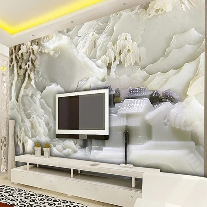 Custom Photo Chinese Style 3D Embossed Jade Carving Landscape Mural Wallpaper for Living Room TV Sofa Background Wall Home Decor
Custom Photo Chinese Style 3D Embossed Jade Carving Landscape Mural Wallpaper for Living Room TV Sofa Background Wall Home Decor