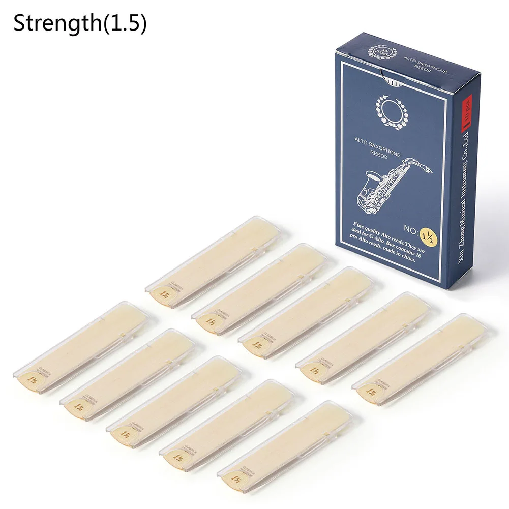 10pcs/set Alto Saxophone Reeds Strength 1.0 1.5 2.0 2.5 3.0 3.5 Sax Reed With Plastic Box For Saxophone Beginner Player
10pcs/set Alto Saxophone Reeds Strength 1.0 1.5 2.0 2.5 3.0 3.5 Sax Reed With Plastic Box For Saxophone Beginner Player