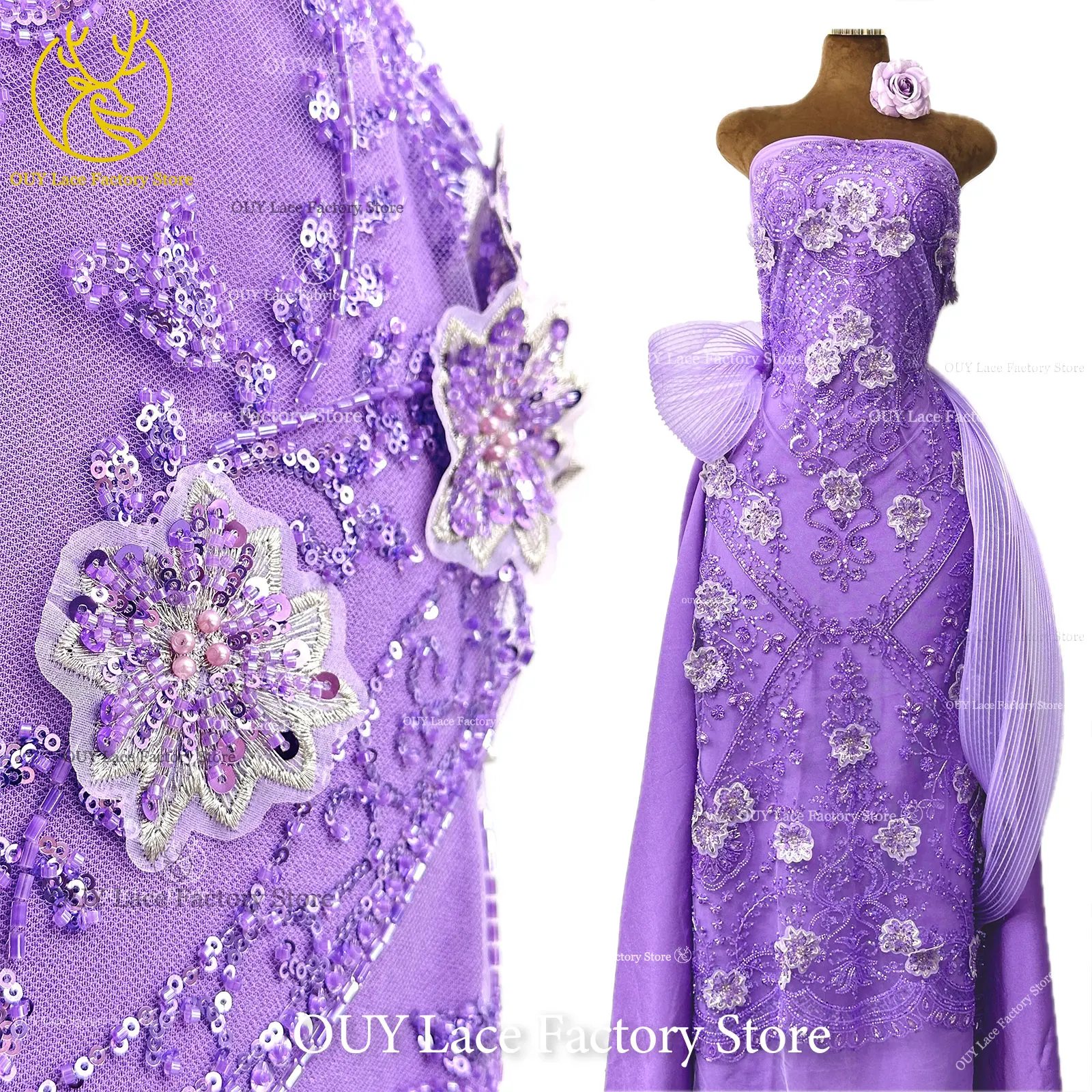 2026 French 3D Embroidery Lace Beaded Sequins Lace Fabric High Quality African Stone Lace Fabric Nigerian Wedding Dress Sewing
2026 French 3D Embroidery Lace Beaded Sequins Lace Fabric High Quality African Stone Lace Fabric Nigerian Wedding Dress Sewing