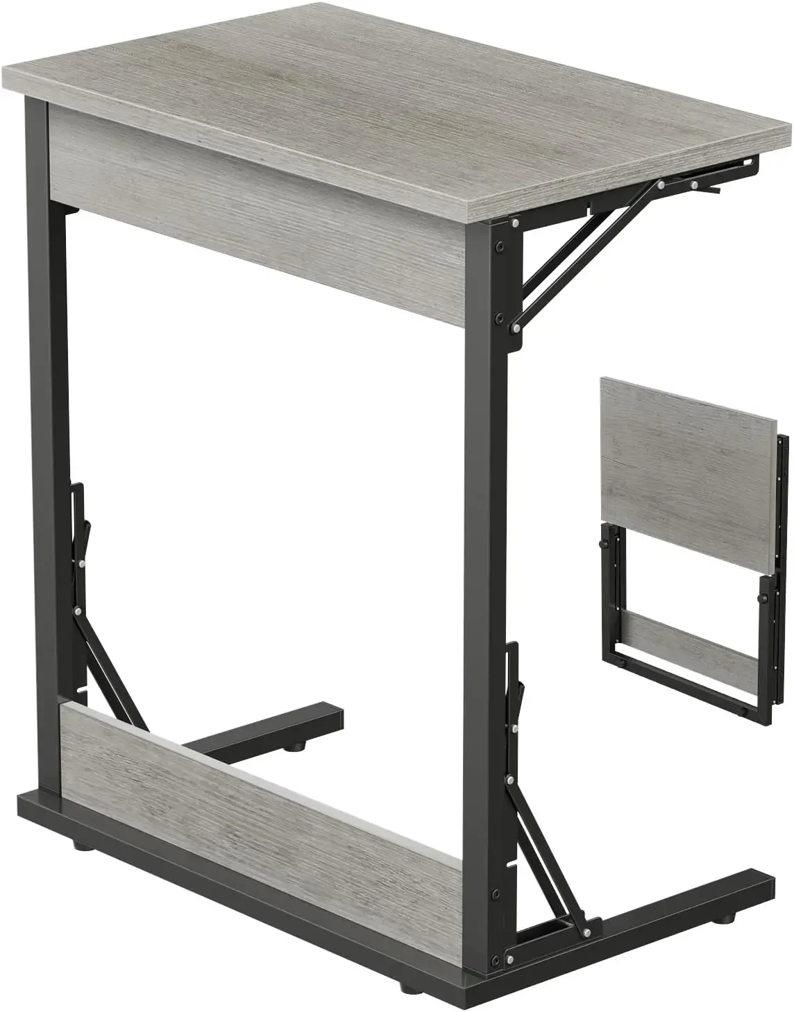 24" Wide Folding C-Shaped End Table, Small Side Desk for Couch, Sofa TV Tray Table with Metal Frame for Living Room, Bedroom 
24" Wide Folding C-Shaped End Table, Small Side Desk for Couch, Sofa TV Tray Table with Metal Frame for Living Room, Bedroom