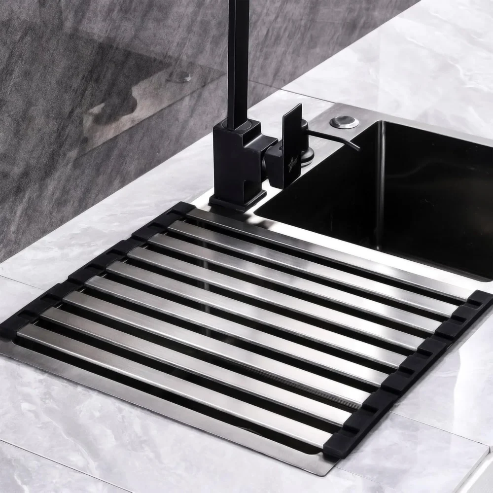 304 Stainless Steel Kitchen Sink Drain Rack Sink Bowl and Dish Storage Rack Foldable and Retractable Drain Basket Anti Slip
304 Stainless Steel Kitchen Sink Drain Rack Sink Bowl and Dish Storage Rack Foldable and Retractable Drain Basket Anti Slip