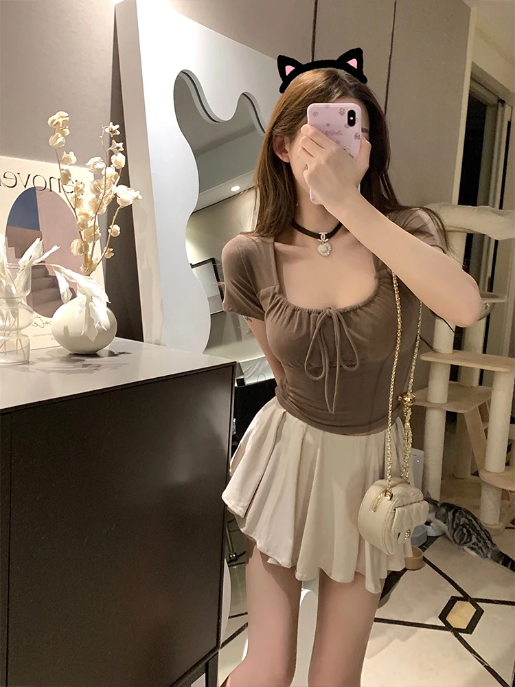 NAYA CHAN Summer Pure Desire Women's Ballet Sle ort Sve Knitted Top Dstring Square Ne Slim Fit ort Length
NAYA CHAN Summer Pure Desire Women's Ballet Sle ort Sve Knitted Top Dstring Square Ne Slim Fit ort Length