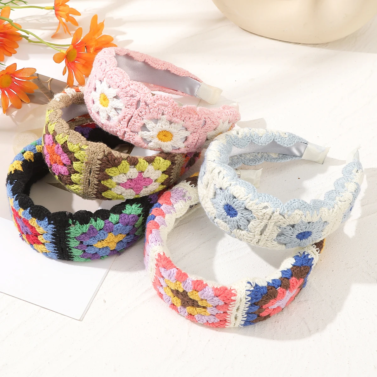 Flower Crochet Hair Hoops Headbands Women Pastoral style Bezel Hair Band Fashion Ladies Girls Beach Holiday Hair Accessories
Flower Crochet Hair Hoops Headbands Women Pastoral style Bezel Hair Band Fashion Ladies Girls Beach Holiday Hair Accessories