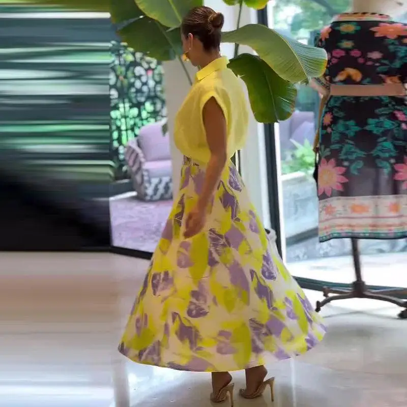 Summer 2025 Elegant Yellow Skirt Set for Women Sleeveless Fashionable Slimming Cross-Border Casual Style Winter Collection
Summer 2025 Elegant Yellow Skirt Set for Women Sleeveless Fashionable Slimming Cross-Border Casual Style Winter Collection