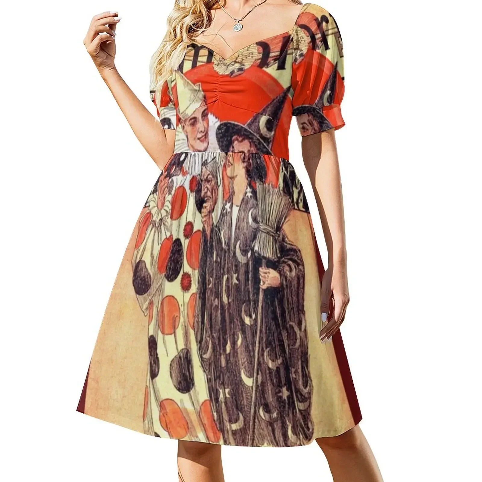 Vintage Halloween Couple Illustration Sleeveless Dress luxury woman evening dress women's luxury party dress
Vintage Halloween Couple Illustration Sleeveless Dress luxury woman evening dress women's luxury party dress