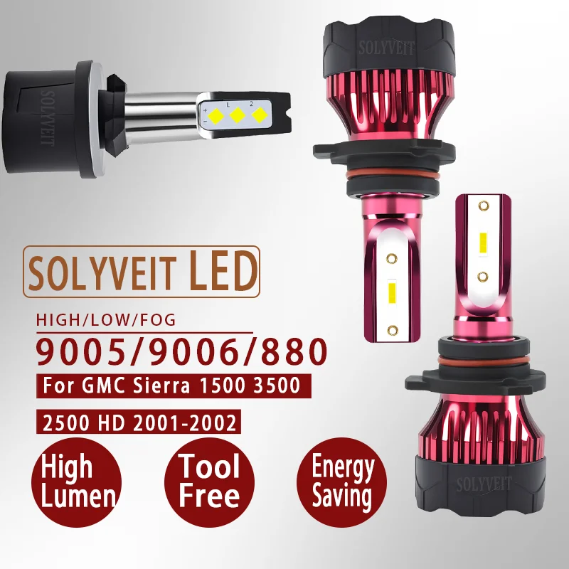 Clear Night Vision Waterproof IP67 reliable 9005 9006 880 LED Headlight foglight For GMC Sierra 1500 3500 2500 HD 2001 2002
Clear Night Vision Waterproof IP67 reliable 9005 9006 880 LED Headlight foglight For GMC Sierra 1500 3500 2500 HD 2001 2002