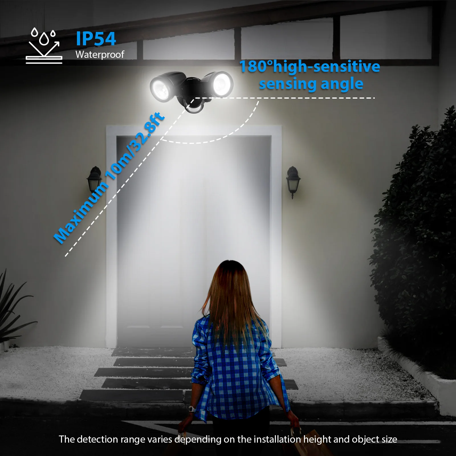 Motion Sensor Outdoor Lights 2-Head Wall Light with Infrared Induction LED Light Outdoor Sports Sensor Courtyard Light for Garde
Motion Sensor Outdoor Lights 2-Head Wall Light with Infrared Induction LED Light Outdoor Sports Sensor Courtyard Light for Garde