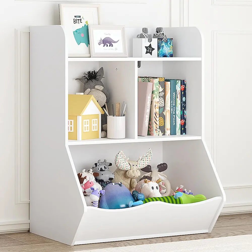 Kids Bookshelf and Toy Storage Organizer, 3 Cubby Kids Bookcase with Open Toy Cabinet, White
Kids Bookshelf and Toy Storage Organizer, 3 Cubby Kids Bookcase with Open Toy Cabinet, White