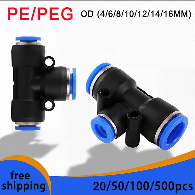 20/50PCS PE PEG Pneumatic Air Connector Plastic Quick Connect 3 Way T-shaped Air Hose Tube Connectors 4/6/8/10/12mm Pluglug
20/50PCS PE PEG Pneumatic Air Connector Plastic Quick Connect 3 Way T-shaped Air Hose Tube Connectors 4/6/8/10/12mm Pluglug