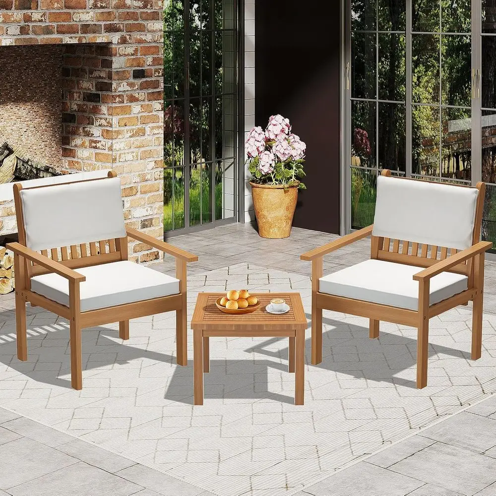Outdoor 3-Piece Bistro Set with Cushions for Patio, Garden, and Poolside
Outdoor 3-Piece Bistro Set with Cushions for Patio, Garden, and Poolside