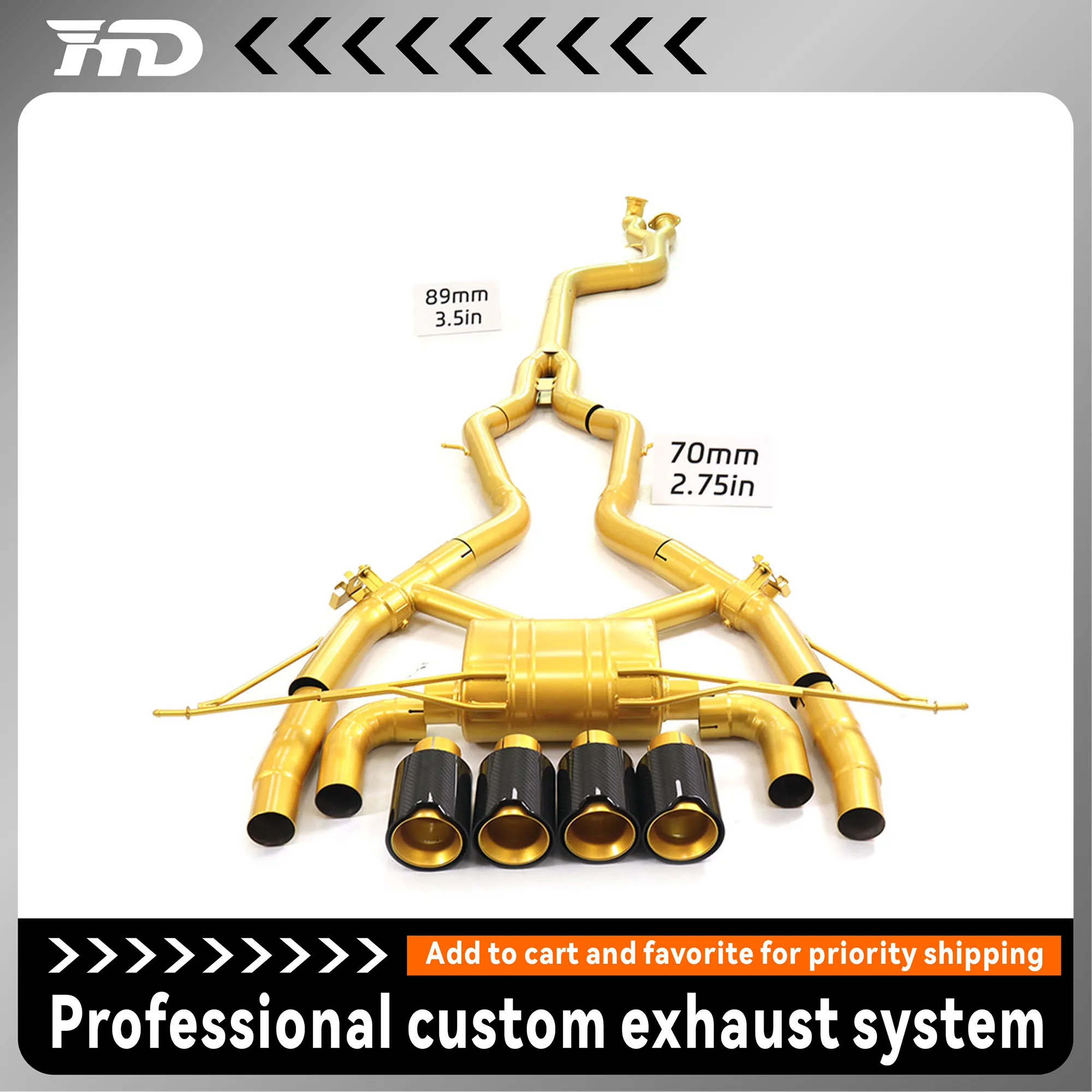 HMD exhaust for BMW M3 M4 G8X titanium alloy single pipe center return gold ceramic with high performance car accessories
HMD exhaust for BMW M3 M4 G8X titanium alloy single pipe center return gold ceramic with high performance car accessories