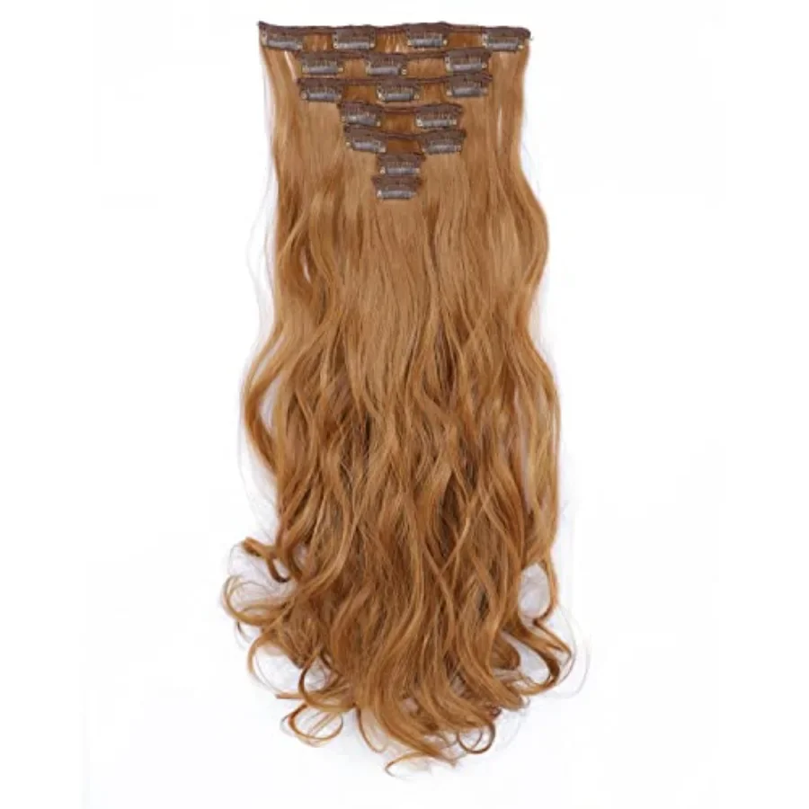 Women 20 Inches Curly Full Head 7 Separate Pieces Heat Resistance Synthetic Hair Clip in Hair Extensions Dark Strawberry Blonde
Women 20 Inches Curly Full Head 7 Separate Pieces Heat Resistance Synthetic Hair Clip in Hair Extensions Dark Strawberry Blonde