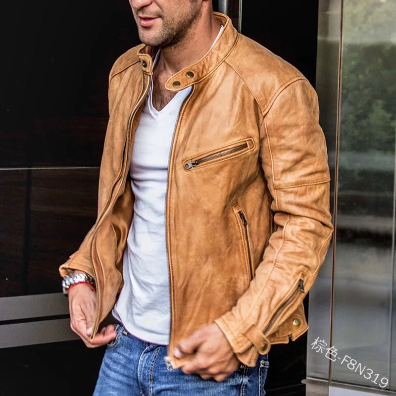 Fashion Leather Jacket Streetwear Casual Blazer Jackets Male Outerwear Zipper Coat Men Leather Suit Jacket Slim Blazer Pu Coat
Fashion Leather Jacket Streetwear Casual Blazer Jackets Male Outerwear Zipper Coat Men Leather Suit Jacket Slim Blazer Pu Coat