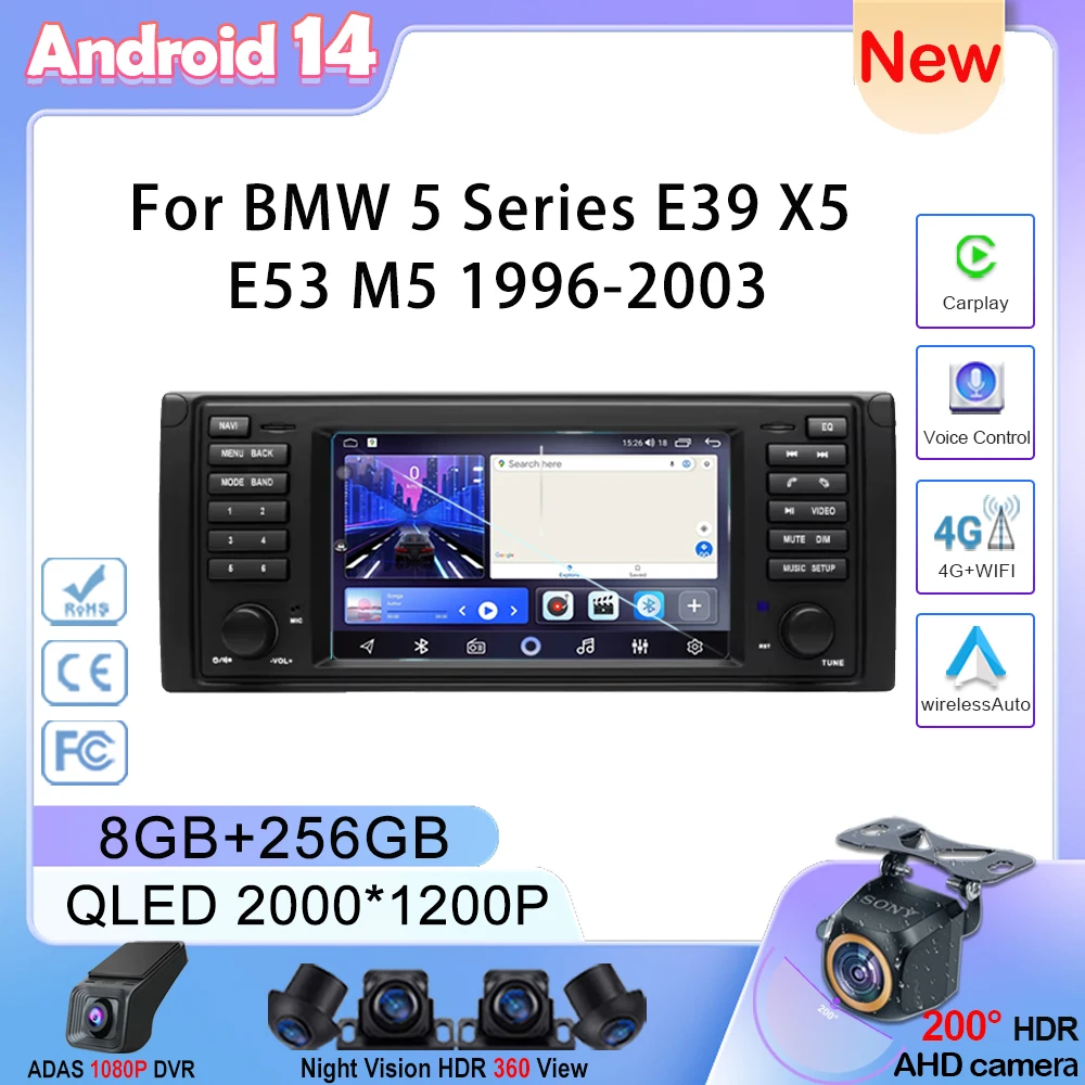 Aps Auto7 Inch Wireless car Radio For BMW 5 Series E39 X5 E53 M5 1996-2003 Car Multimedia Player GPS Navigation 2din DVD 5G
Aps Auto7 Inch Wireless car Radio For BMW 5 Series E39 X5 E53 M5 1996-2003 Car Multimedia Player GPS Navigation 2din DVD 5G