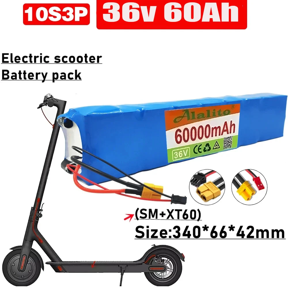 10S3P 36V 60000mAh 36v Electric Scooter Battery Pack 18650 Lithium for M365 Electric Scooter 36v Battery Scooter
10S3P 36V 60000mAh 36v Electric Scooter Battery Pack 18650 Lithium for M365 Electric Scooter 36v Battery Scooter