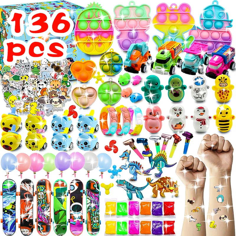 136Pcs Assorted Pop Fidget Toy Keychain Box for Kids - Birthday Party Souvenir Gifts Pinata Toys Children's Fidget Toys Gift Box
136Pcs Assorted Pop Fidget Toy Keychain Box for Kids - Birthday Party Souvenir Gifts Pinata Toys Children's Fidget Toys Gift Box