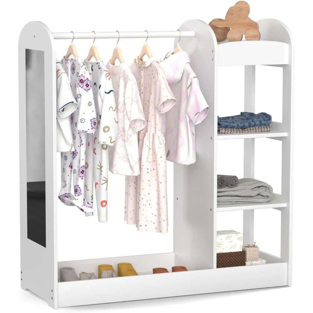 Kids Dress up Storage with Full Length Mirror, Kids Armoire Wardrobe Closet with 3-Tier Shelve
Kids Dress up Storage with Full Length Mirror, Kids Armoire Wardrobe Closet with 3-Tier Shelve
