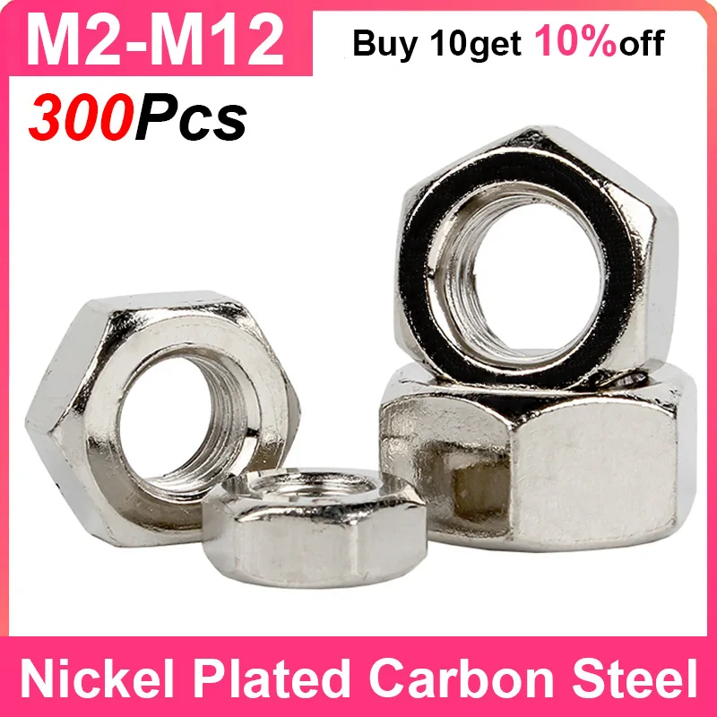 Hexagon Hex Nuts M2 M2.5 M3 M4 M5 M6 M8 M10 M12 Nickel Plating Carbon Steel Grade 4.8 Metric Hex Nuts Anti-rust for Screw Bolts
Hexagon Hex Nuts M2 M2.5 M3 M4 M5 M6 M8 M10 M12 Nickel Plating Carbon Steel Grade 4.8 Metric Hex Nuts Anti-rust for Screw Bolts