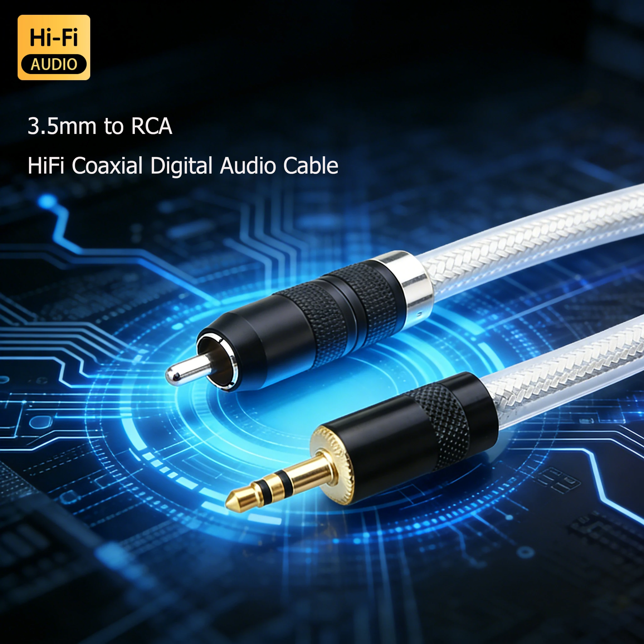 HT4 HiFi 3.5mm to RCA SPDIF Coaxial Digital Audio Cable for Home Theater, Amplifier, DAC & Decoder
HT4 HiFi 3.5mm to RCA SPDIF Coaxial Digital Audio Cable for Home Theater, Amplifier, DAC & Decoder