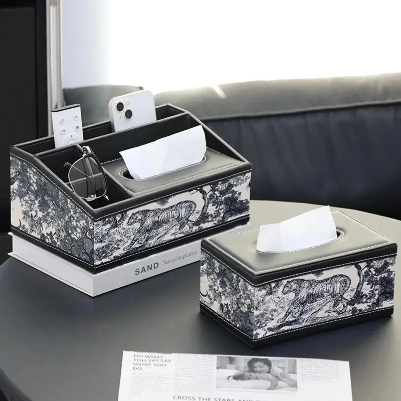Leather tissue box, multifunctional desktop coffee table remote control storage box, living room high-end light luxury high-end
Leather tissue box, multifunctional desktop coffee table remote control storage box, living room high-end light luxury high-end