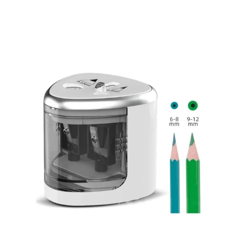 Fashion Two-hole Electric Pencil Sharpener Battery Charging Switch Pencil Sharping Tool Portable Creative Stationery Gift
Fashion Two-hole Electric Pencil Sharpener Battery Charging Switch Pencil Sharping Tool Portable Creative Stationery Gift