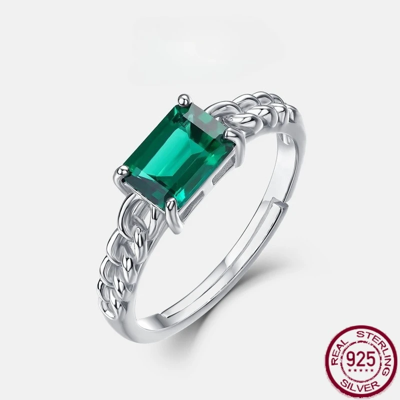 New S925 sterling silver cultivated emerald retro Fried Dough Twists inlaid color treasure ring luxury fashion wedding jewelry
New S925 sterling silver cultivated emerald retro Fried Dough Twists inlaid color treasure ring luxury fashion wedding jewelry