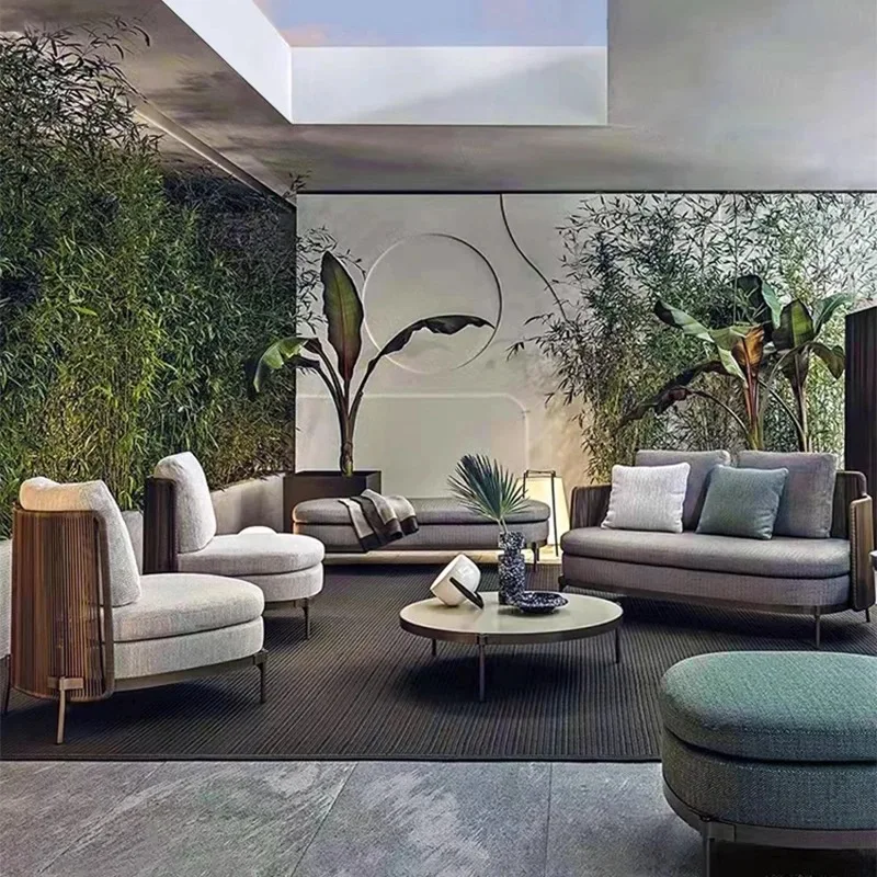 Custom Modern Outdoor Garden Rattan Sofa Chair Set With Rope Aluminum Lounge Furniture For Hotel Living Room Villa
Custom Modern Outdoor Garden Rattan Sofa Chair Set With Rope Aluminum Lounge Furniture For Hotel Living Room Villa