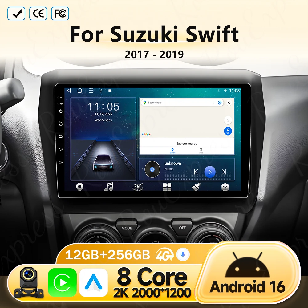 Автомагнитола Android 16 для Suzuki Swift 2017-2019: мультимедиа, навигация GPS, видеоплеер, DSP, QLED, беспроводной Carplay, 4G
Автомагнитола Android 16 для Suzuki Swift 2017-2019: мультимедиа, навигация GPS, видеоплеер, DSP, QLED, беспроводной Carplay, 4G