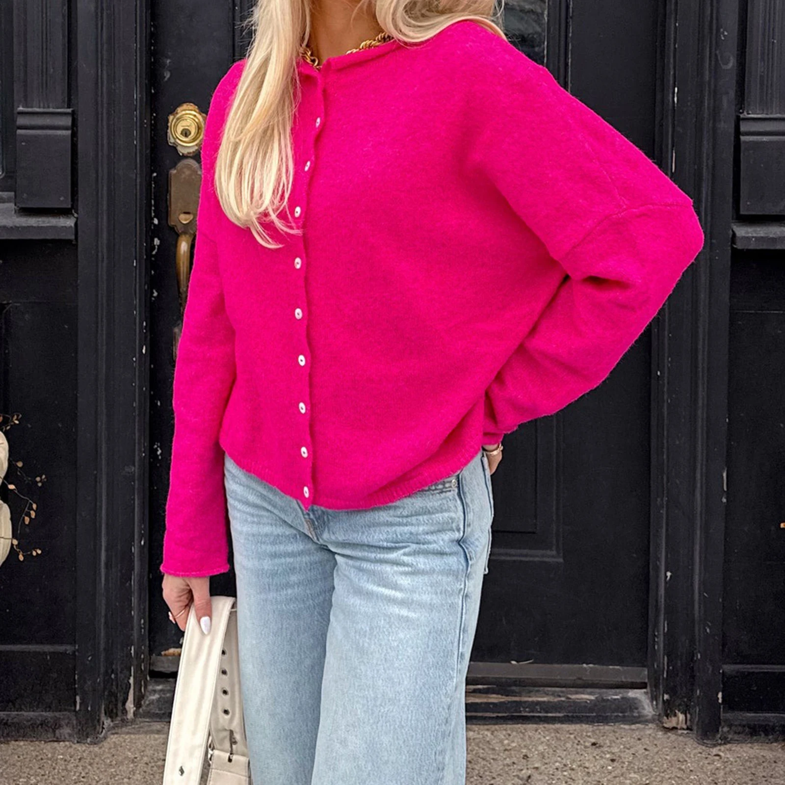 Vintage Knit Cardigan for Women Fashionable Versatile Solid Color Long Sleeve Loose Button Down Sweater
Vintage Knit Cardigan for Women Fashionable Versatile Solid Color Long Sleeve Loose Button Down Sweater