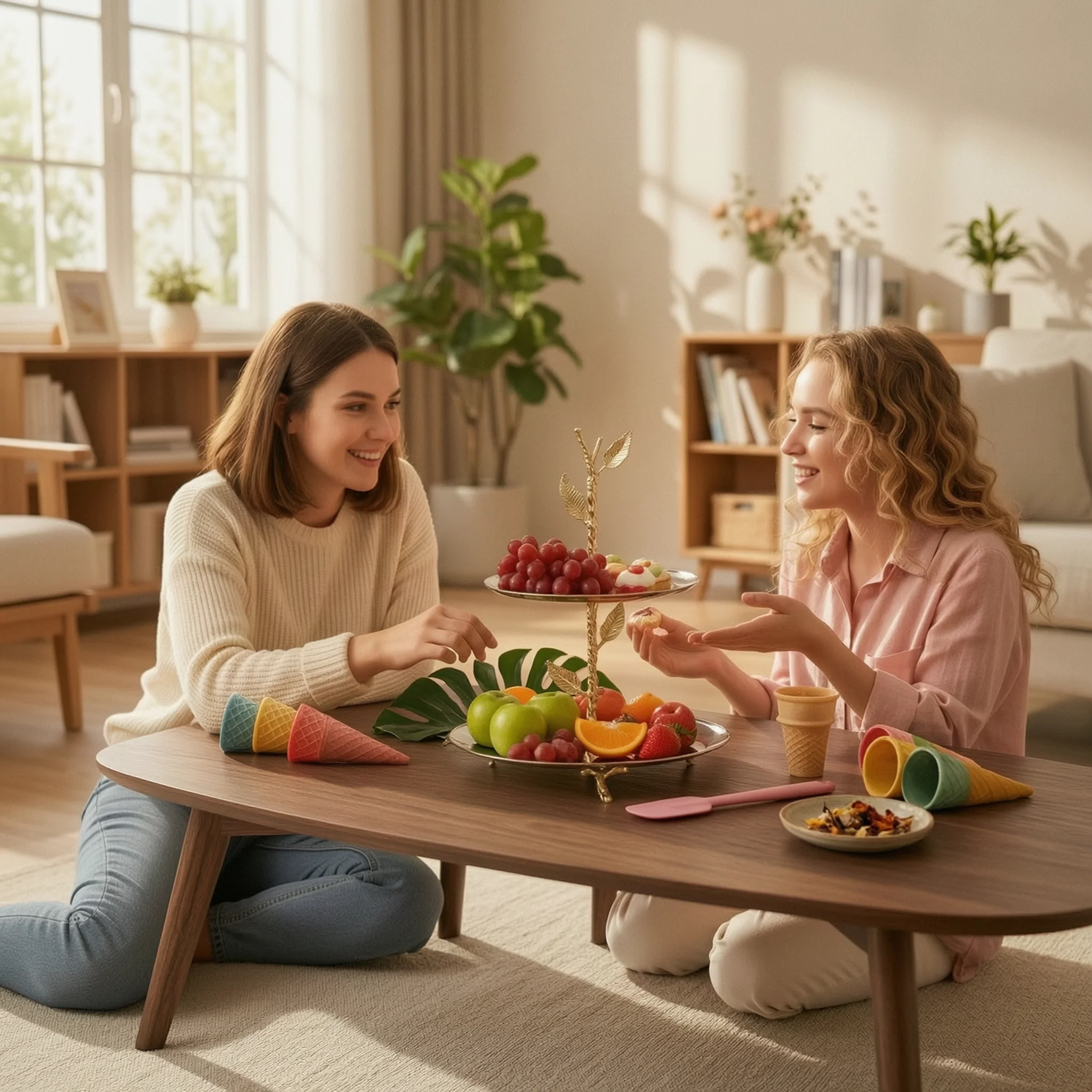 Fruit Tray with Leaf Accents Mirrored Two-Tier Fruit Stand Two-Tier Tray Easy to Clean Stable for Hosts, Tabletop, Coffee Table
Fruit Tray with Leaf Accents Mirrored Two-Tier Fruit Stand Two-Tier Tray Easy to Clean Stable for Hosts, Tabletop, Coffee Table